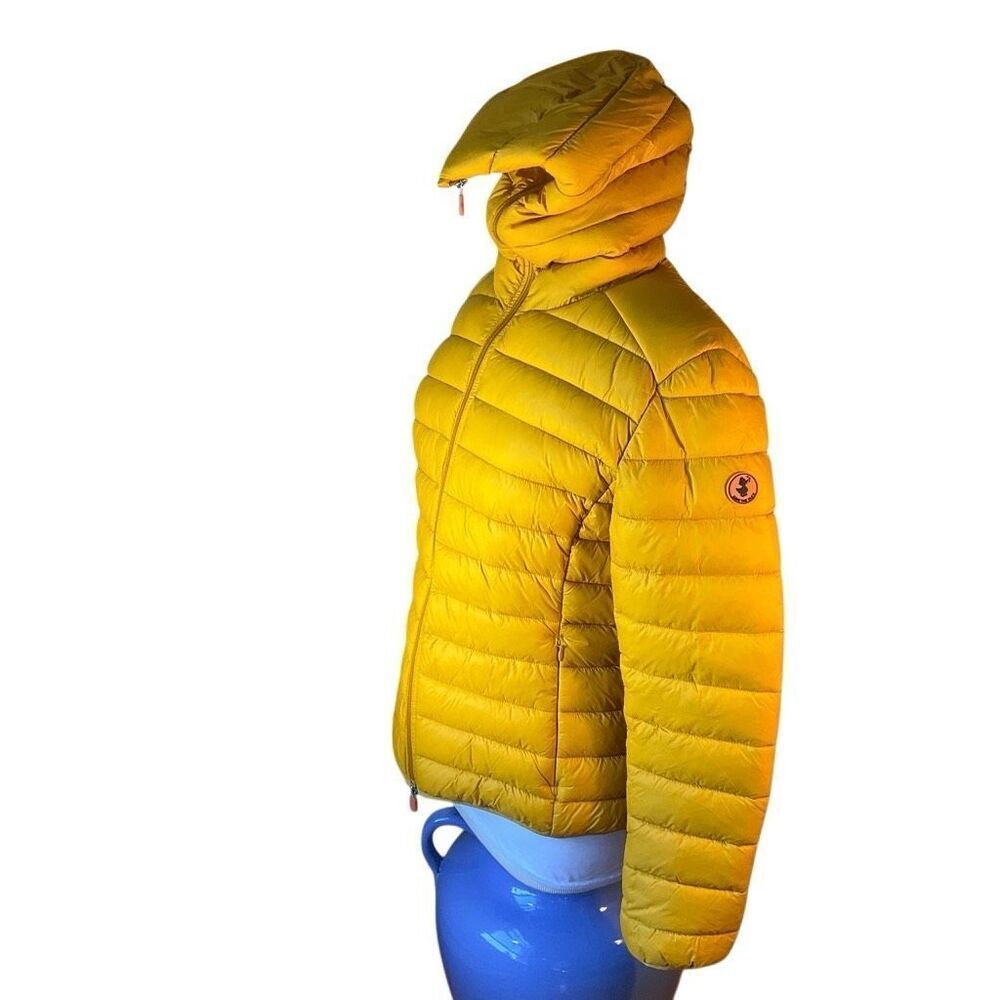Save the Duck Mustard , XL. Lightweight Hooded Puffer. Cruelty Free. Packable - Picture 9 of 16